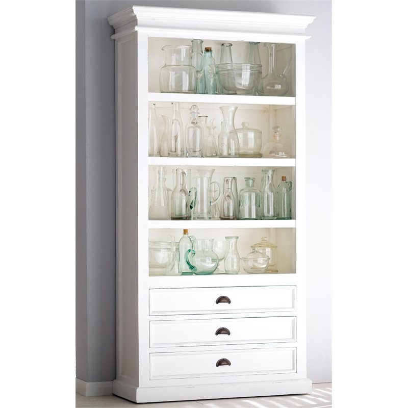 2 Piece Large Entertainment Unit and Bookcase in White