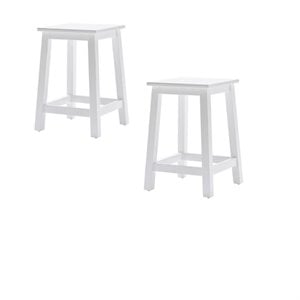 20&quot Pure White Stool in Set of 2