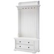 2 Piece Console Table and Hall Tree with Storage in White