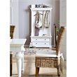 2 Piece Console Table and Hall Tree with Storage in White