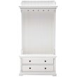 2 Piece Console Table and Hall Tree with Storage in White