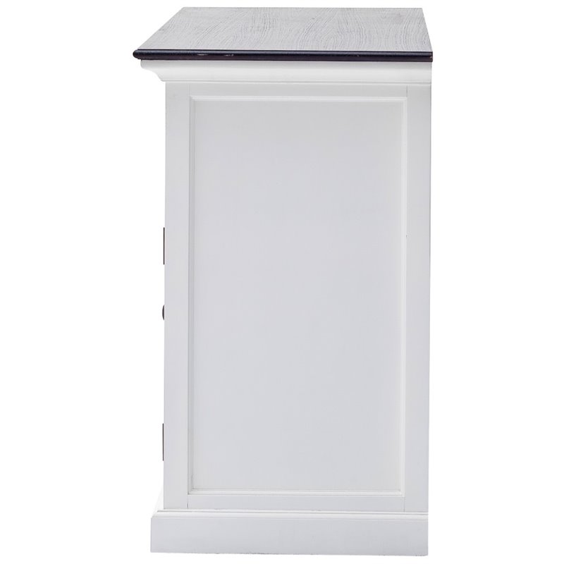Set of 2 Storage Kitchen Buffet with Drawers and Sliding Door in White