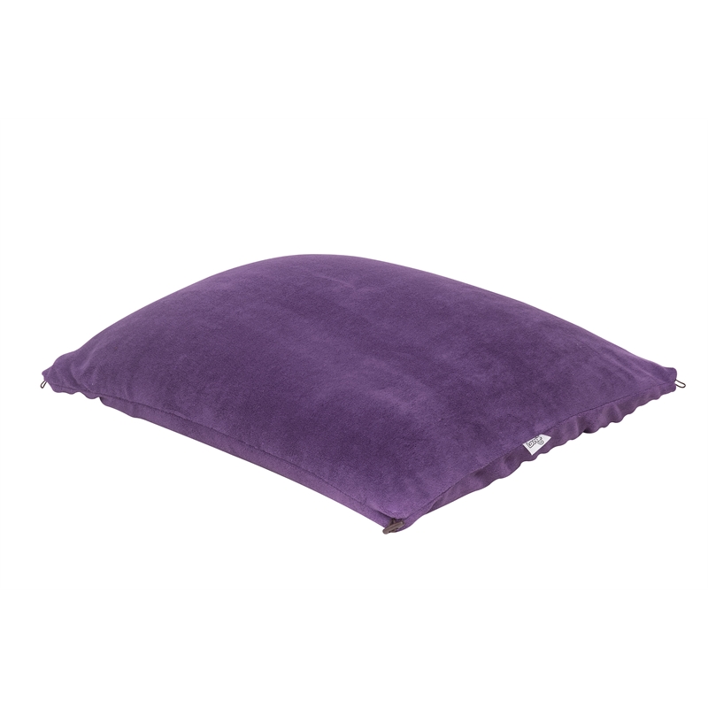 Set of 2 Pouf Purple Beanbag Microplush 3 in 1 Ottoman Chair Pillow