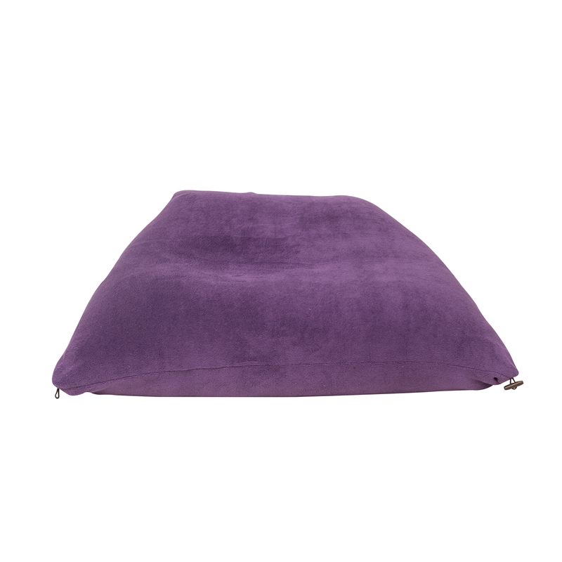 Set of 2 Pouf Purple Beanbag Microplush 3 in 1 Ottoman Chair Pillow