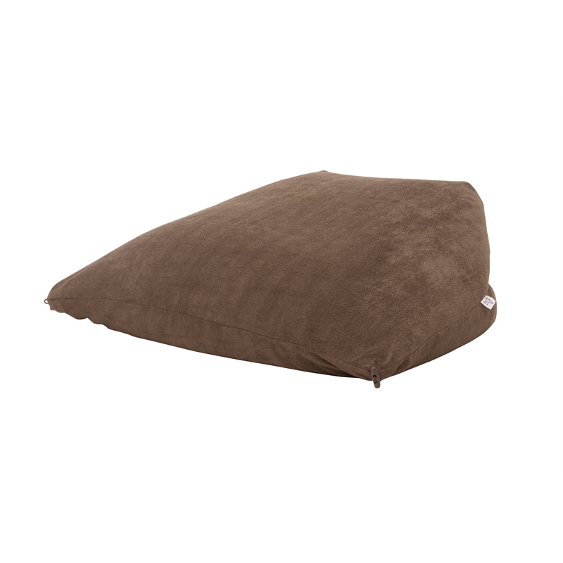 Set of 3 Microplush Pouf Brown Beanbag 3 in 1 Ottoman Chair Pillow
