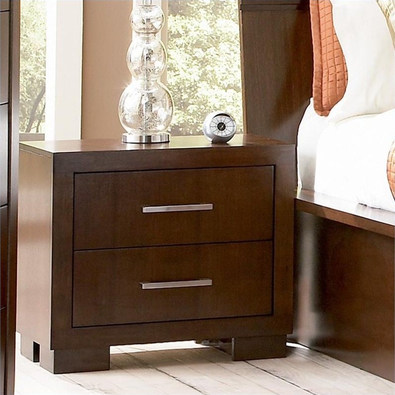 (Set of 2 ) 2 Drawer Nightstand in Dark Cappuccino