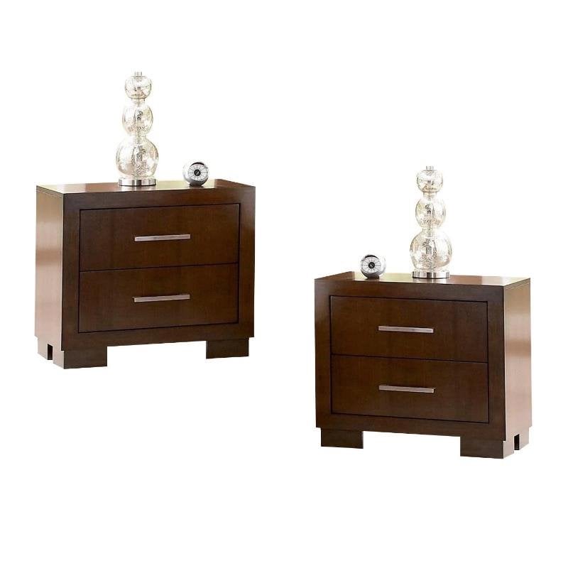 (Set of 2 ) 2 Drawer Nightstand in Dark Cappuccino