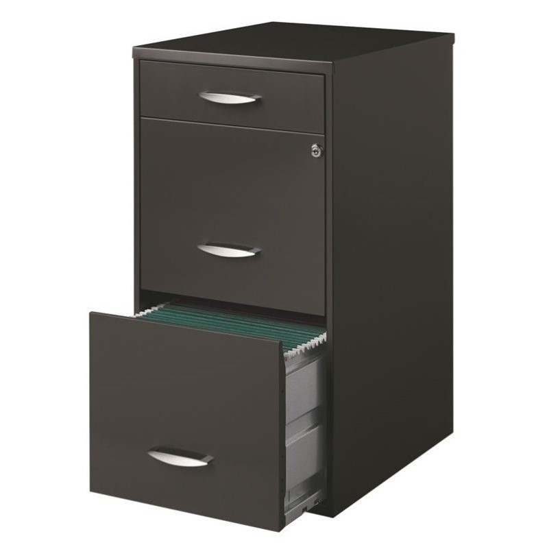 Value Pack (Set of 2) 3 Drawer File Cabinet in Charcoal and White