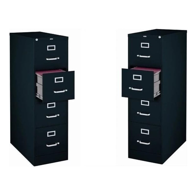 Value Pack (Set of 2) 4 Drawer Letter File Cabinet in Black