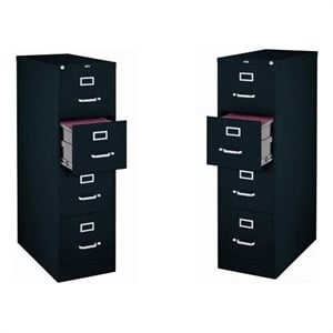 Value Pack (Set of 2) 4 Drawer Letter File Cabinet in Black