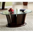 Lantler Transitional 3-Piece Glass Top Coffee Table Set in Brown