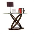 Darbunic Contemporary 3-Piece Glass Top Coffee Table Set in Dark Walnut