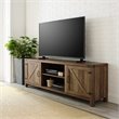 4 Piece Barn Door TV Stand Coffee Table and 2 End Table Set in Rustic Oak
