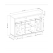 2 Piece Sliding Barn Door TV Stand Console and Buffet Cabinet Set in Rustic Oak