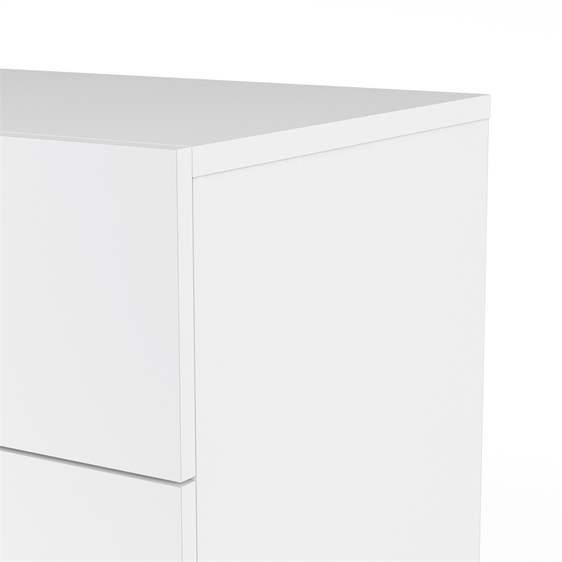 Home Square Engineered Wood White 2psc Double Dresser and Nightstand Bedroom Set