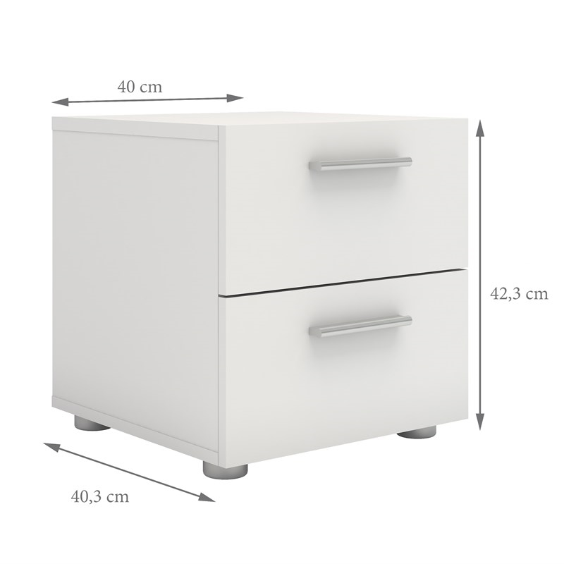 Home Square 3 Piece Double Dresser and Nightstand Bedroom Set in White