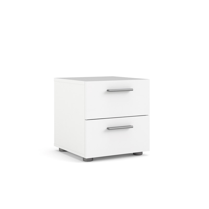 Home Square 3 Piece Double Dresser and Nightstand Bedroom Set in White