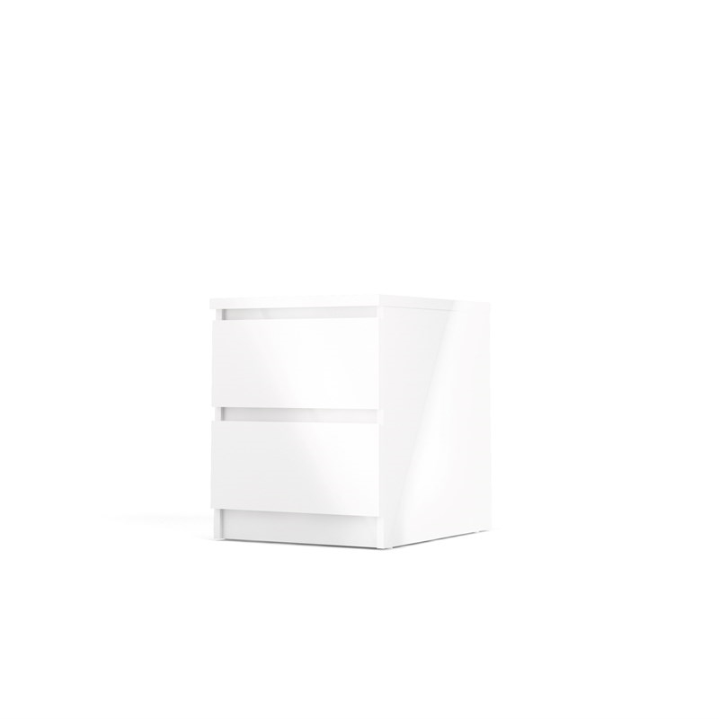 3PC Set Engineered Wood with 2 Nightstands and 1 Double Dresser in White Gloss