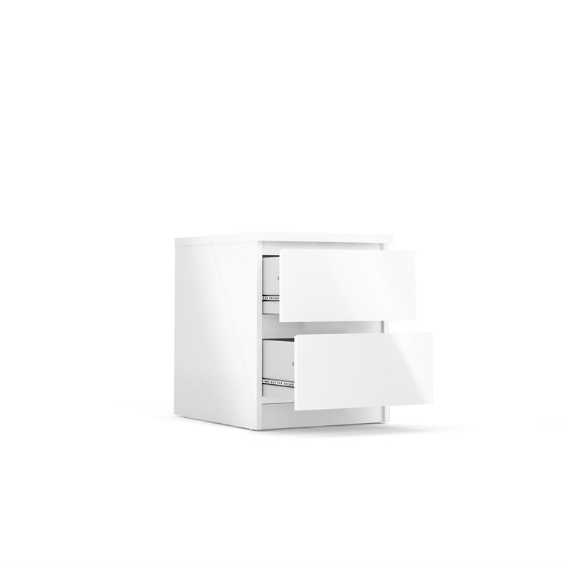 3PC Set Engineered Wood with 2 Nightstands and 1 Double Dresser in White Gloss