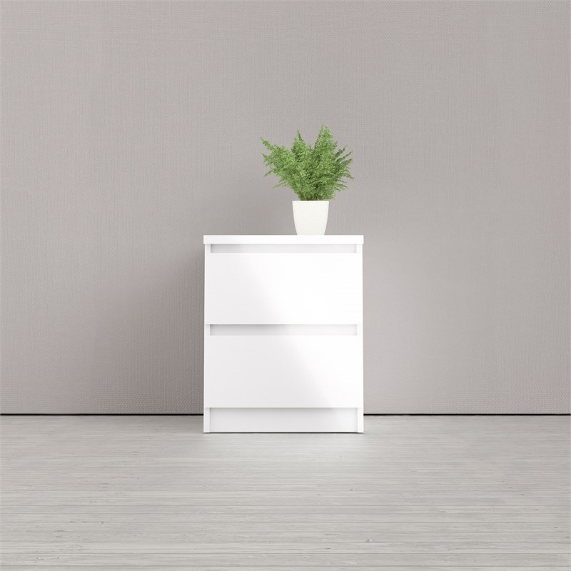 3PC Set Engineered Wood with 2 Nightstands and 1 Double Dresser in White Gloss