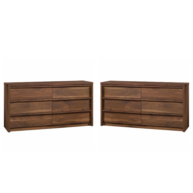 Home Square 2 Piece 6-Drawers Bedroom Dresser Set in Grand Walnut