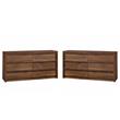 Home Square 2 Piece 6-Drawers Bedroom Dresser Set in Grand Walnut