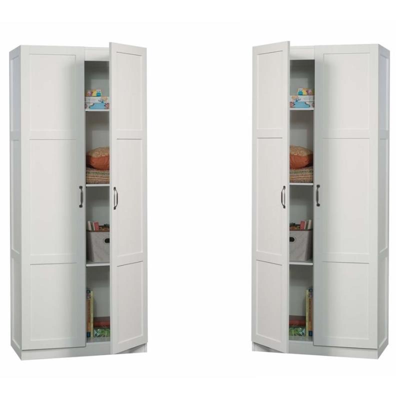 2 Piece Storage Cabinet Set in White