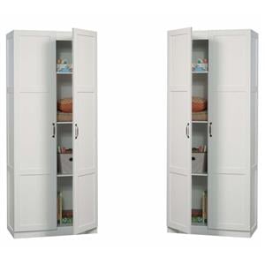 2 Piece Storage Cabinet Set in White