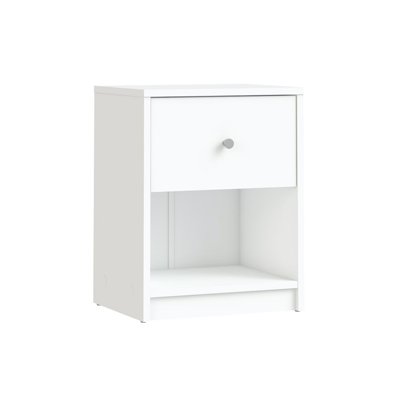 2 Piece Modern Wood Dresser and Nightstand Bedroom Set in White