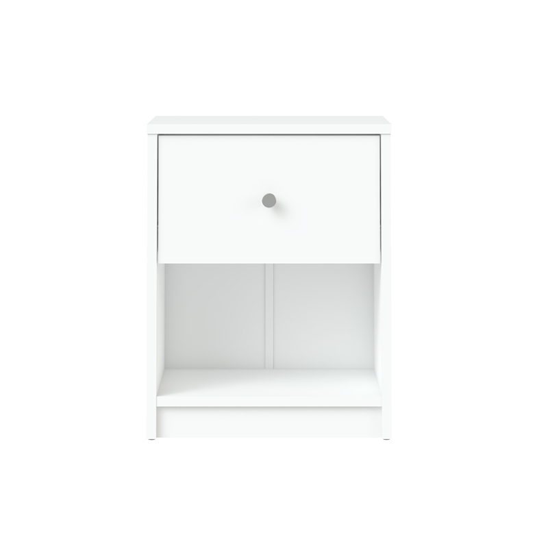 2 Piece Modern Wood Dresser and Nightstand Bedroom Set in White