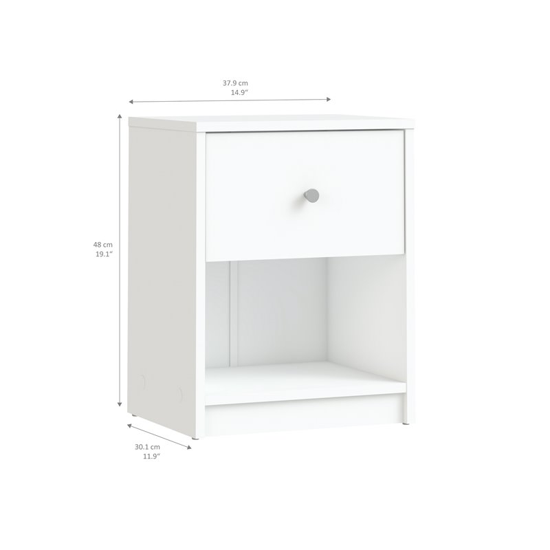 3 Piece Modern Wood Dresser and Nightstand Bedroom Set in White