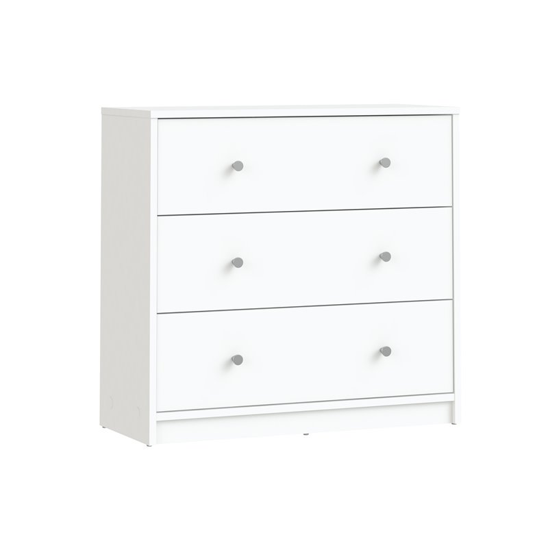 4 Pieces Set of Modern Wood Bedroom Furniture in White Finish