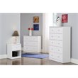 4 Pieces Set of Modern Wood Bedroom Furniture in White Finish