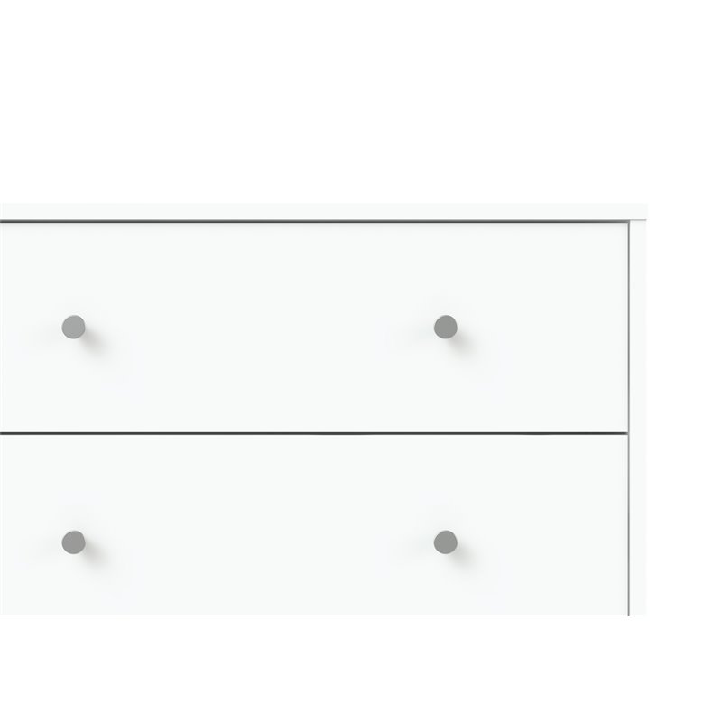4 Pieces Set of Modern Wood Bedroom Furniture in White Finish