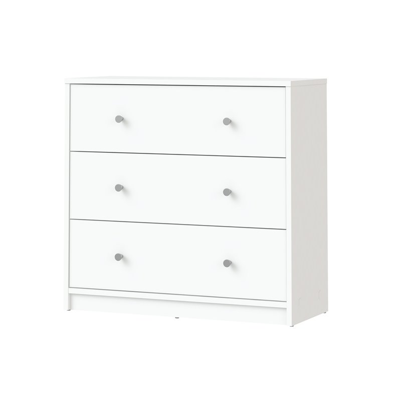4 Pieces Set of Modern Wood Bedroom Furniture in White Finish