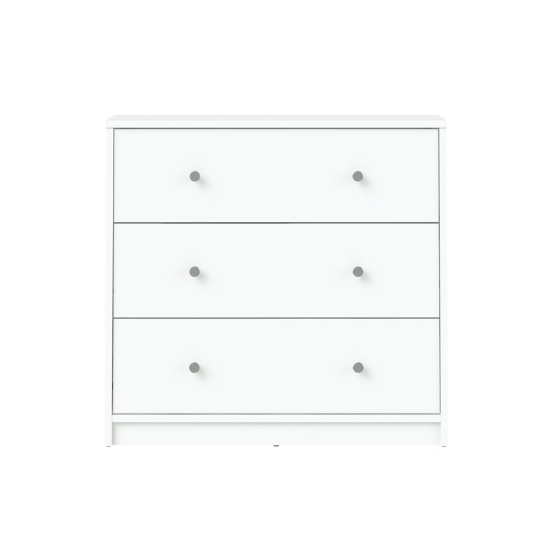 4 Pieces Set of Modern Wood Bedroom Furniture in White Finish