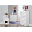4 Pieces Set of Modern Wood Bedroom Furniture in White Finish