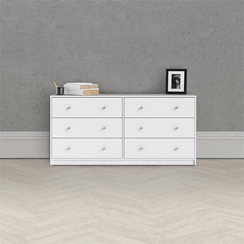 4 Pieces Set of Modern Wood Bedroom Furniture in White Finish