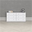 4 Pieces Set of Modern Wood Bedroom Furniture in White Finish
