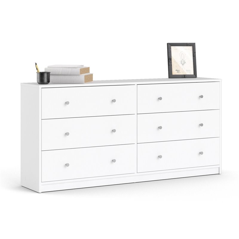 4 Pieces Set of Modern Wood Bedroom Furniture in White Finish