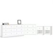 4 Pieces Set of Modern Wood Bedroom Furniture in White Finish