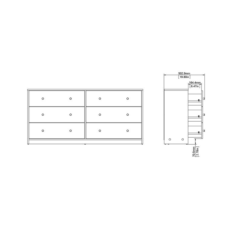 2 Piece Nightstand and Dresser Bedroom Set in Black