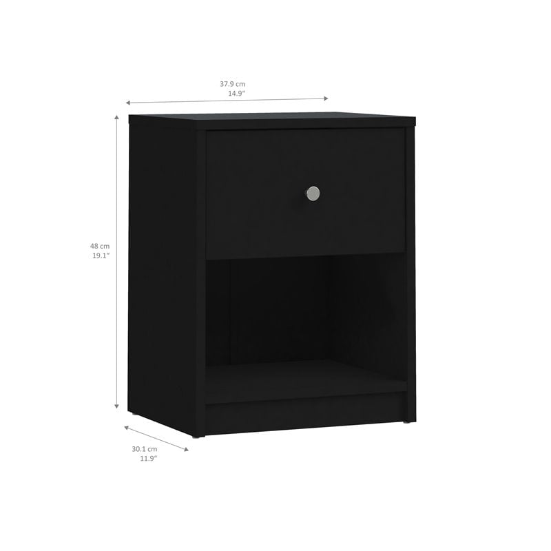 3 Pieces Modern Engineered Wood Dresser and Nightstands Bedroom Set in Black
