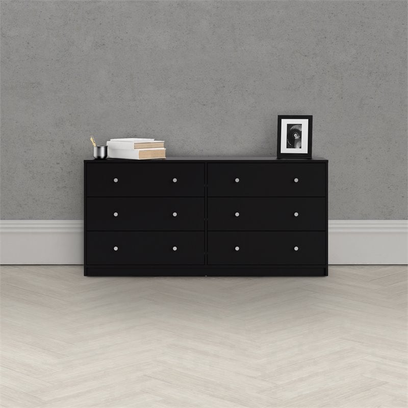 3 Pieces Modern Engineered Wood Dresser and Nightstands Bedroom Set in Black