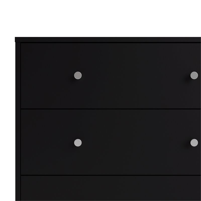 3 Pieces Modern Engineered Wood Dresser and Nightstands Bedroom Set in Black