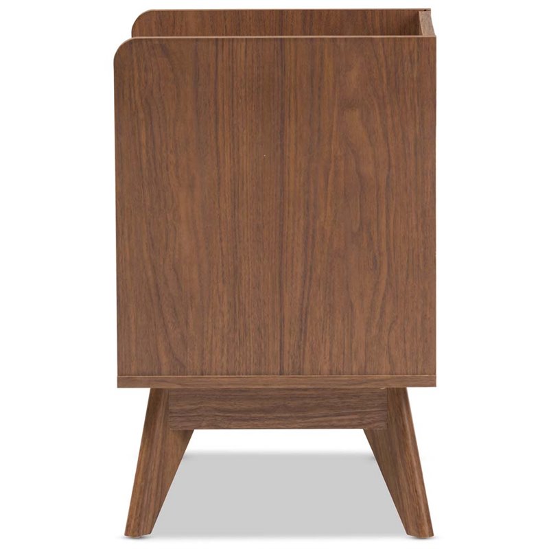 Home Square 3 Piece Modern Dresser and Nightstand Set in White and Walnut