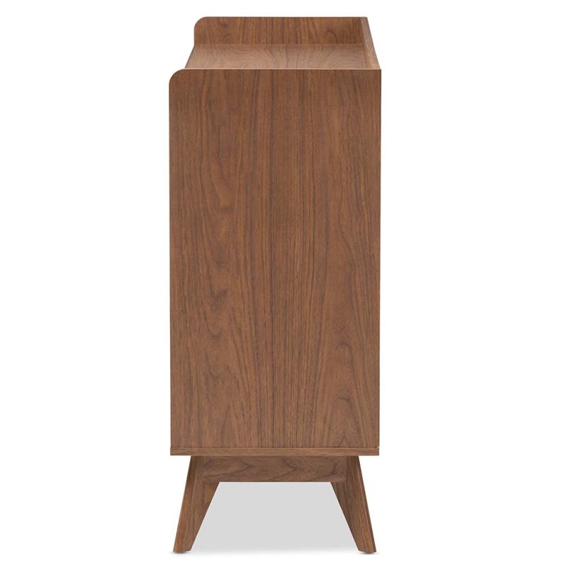 Home Square 3 Piece Modern Dresser and Nightstand Set in White and Walnut