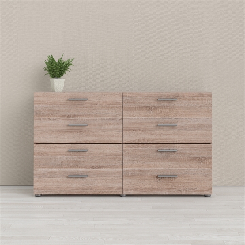 Home Square 8 Drawer Dresser and 2 Drawer Nightstand 2 Pc Set in Truffle