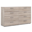 Home Square 8 Drawer Dresser and 2 Drawer Nightstand 3 Pc Set in Truffle