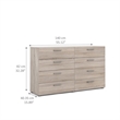 Home Square 8 Drawer Dresser and 2 Drawer Nightstand 3 Pc Set in Truffle